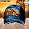 Maxcorners Dog Hunting And Duck Blue Wave Sunset Marsh Scene Multiple Options Personalized Name 3D Cap