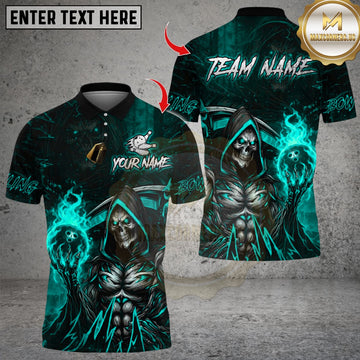 Maxcorners Muscle Reaper With Flame Bowling Multicolor Customized Name, Team Name 3D Shirts