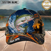 Maxcorners Fishing Blue Sunset Ocean Camo Personalized 3D Cap