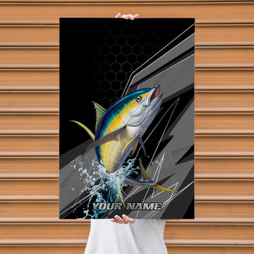 Maxcorners Tuna Fishing Dynamic Splash Art Personalized Name 3D Poster