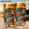 Maxcorners Fishing Tumbler Retro Orange Fishing Beer Design Personalized Name Tumbler (13 Species)