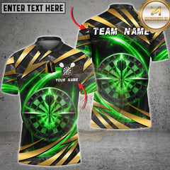 Maxcorners Dart Jersey Golden Cosmic Energy Neon Swirl Design Multioptions Personalized Name, Team Name Unisex 3D Shirt (4 colors)