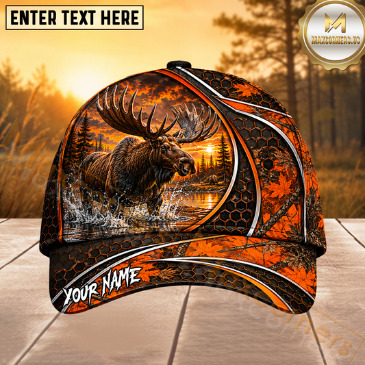 Maxcorners Moose Hunting Camo Target Personalized 3D Cap
