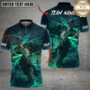 Maxcorners Shadow Skeleton Disc Golf Polo Shirt Personalized Name, Team Name 3D Shirt (4 Colors)