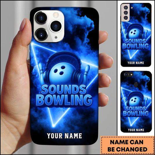 Maxcorners Bowling Sounds Ball Headphones Multicolor Personalized Name 3D Phone Case