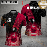Maxcorners Bowling Crashing Meteor Multicolor Options Personalized Name, Team Name 3D Shirt