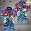 Maxcorners Bowling Never Give Up Cartoon Ice Cream Multicolor Customized Name, Team Name 3D Shirt