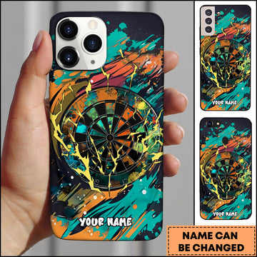 Maxcorners Abstract Paint Splash Dartboard Artistic Style Personalized Name 3D Phone Case