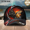 Maxcorners Fishing Skull Angler Red Wave Personalized 3D Cap
