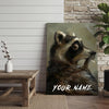 Maxcorners Moody Raccoon Portrait Smoking Cigarette Dark Oil Painting Personalized Canvas Wall Art