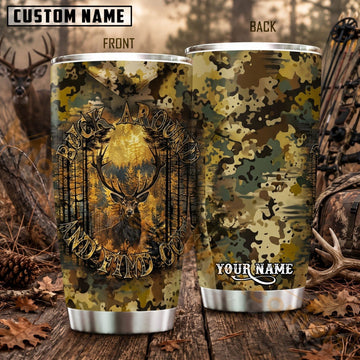Maxcorners Hunting Deer Woodland Forest Camouflage Personalized Name 3D Tumbler