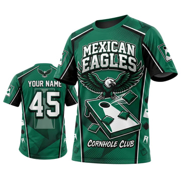 Maxcorners Cornhole Mexican Eagles Personalized Name 3D Unisex Shirt