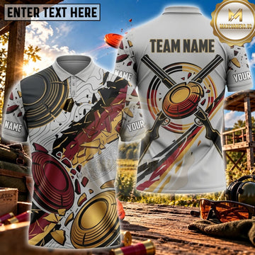 Maxcorners Clay Shooting Graffiti Shotgun Target Collage Personalized Name 3D Unisex Shirt