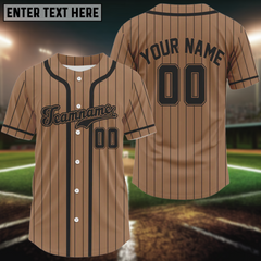 Maxcorners Classic Pinstripe Baseball Jersey For Men Custom Sports Uniform With Name & Number LM2608