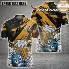 Maxcorners Bowling Beer Party Personalized Name, Team Name 3D Shirt