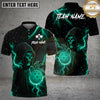 Maxcorners Pickleball Polo Lightning Grim Reaper Skull Multiple Options Personalized Name, Team Name 3D Shirt