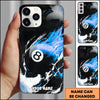 Maxcorners Billiards Flaming 8 Ball Multicolor Personalized Name 3D Phone Case