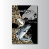 Maxcorners Salmon Fishing Jump Splash Camo Design Personalized Name 3D Poster