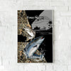 Maxcorners Salmon Fishing Jump Splash Camo Design Personalized Name 3D Poster