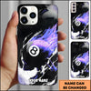 Maxcorners Billiards Flaming 8 Ball Multicolor Personalized Name 3D Phone Case