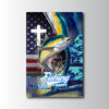 Maxcorners Tuna Fishing Faith Cross USA Flag Dynamic Art Personalized Name 3D Poster