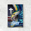 Maxcorners Tuna Fishing Faith Cross USA Flag Dynamic Art Personalized Name 3D Poster