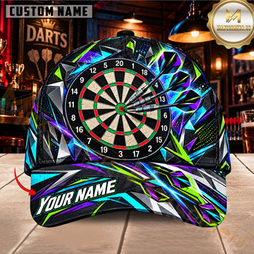 Maxcorners Darts Dartboard Dynamic Geometric Slash Design Customized Name 3D Cap