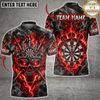 Maxcorners Darts Demonic Skull & Fiery Dartboard Graphic Multicolor Customized Name, Team Name 3D Shirts