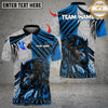 Maxcorners Flame Wolf Bowling Design Multicolor Customized Name, Team Name 3D Shirts