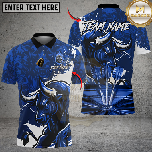 Maxcorners Darts Bull Grunge Power Multicolor Options Personalized Name Shirt (4 Colors)