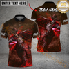 Maxcorners Shadow Skeleton Disc Golf Polo Shirt Personalized Name, Team Name 3D Shirt (4 Colors)