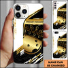 Maxcorners Bowling Gold Crown Ball Luxury Design Multicolor Personalized Name 3D Phone Case