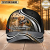 Maxcorners Dog Hunting And Duck Hunting Dog Black Silver Wave Personalized Name 3D Cap
-