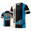 Maxcorners Personalized Car Classic Muscle Car 3D T-Shirt – Cream Teal Road Legend and Classic Pickup Truck