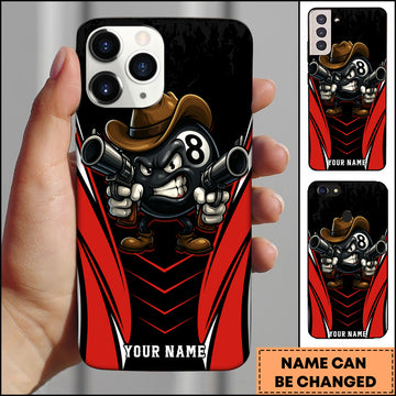 Maxcorners Billiards Cowboy 8 Ball Guns Multicolor Personalized Name 3D Phone Case