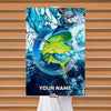 Maxcorners Mahi Mahi Fishing Ocean Marble Art Personalized Name 3D Poster