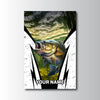 Maxcorners Largemouth Bass Fishing Underwater Strike Art Personalized Name 3D Poster