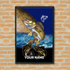 Maxcorners Walleye Fishing Trophy Catch Art Personalized Name 3D Poster