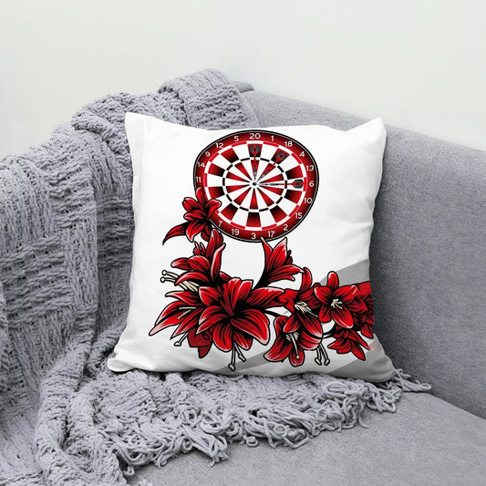 Maxcorners Darts Lily Floral Target Multicolor Customized Name 3D Pillow