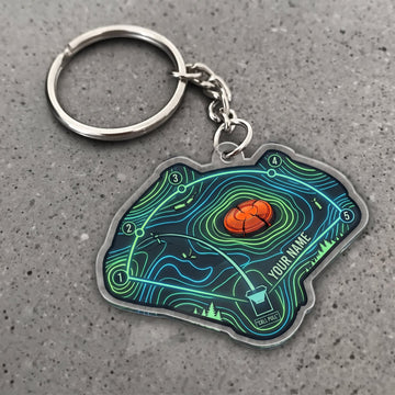 Maxcorners Clay Shooting Topographic Field And Clay Target Customized Name 3D Keychain And Ornament