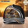 Maxcorners Dog Hunting And Duck Hunting Dog Black Silver Wave Personalized Name 3D Cap
-
