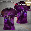 Maxcorners Shadow Skeleton Disc Golf Polo Shirt Personalized Name, Team Name 3D Shirt (4 Colors)