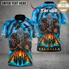 Maxcorners Bowling Strike of Valhalla Viking Thunder Multicolor Customized Name, Team Name 3D Shirts