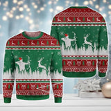 Maxcorners Happy Deer Hunting Amazing Christmas All Over Print Sweater