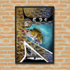 Maxcorners Walleye Fishing Scale Texture Geometric Art Personalized Name 3D Poster