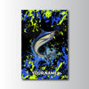 Maxcorners Marlin Fishing Neon Splash Abstract Art Personalized Name 3D Poster