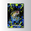 Maxcorners Largemouth Bass Fishing Neon Splash Abstract Art Personalized Name 3D Poster