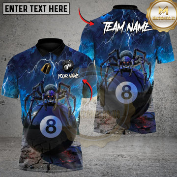 Maxcorners Widow of the 8 Ball Billiards Multicolor Customized Name, Team Name 3D Shirt