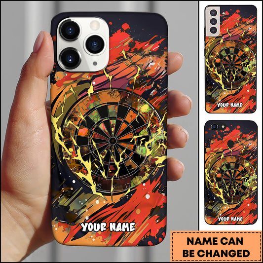 Maxcorners Abstract Paint Splash Dartboard Artistic Style Personalized Name 3D Phone Case