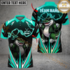 Maxcorners Golf Crocodile Lightning Personalized Name, Team Name 3D Shirt (4 Colors)
